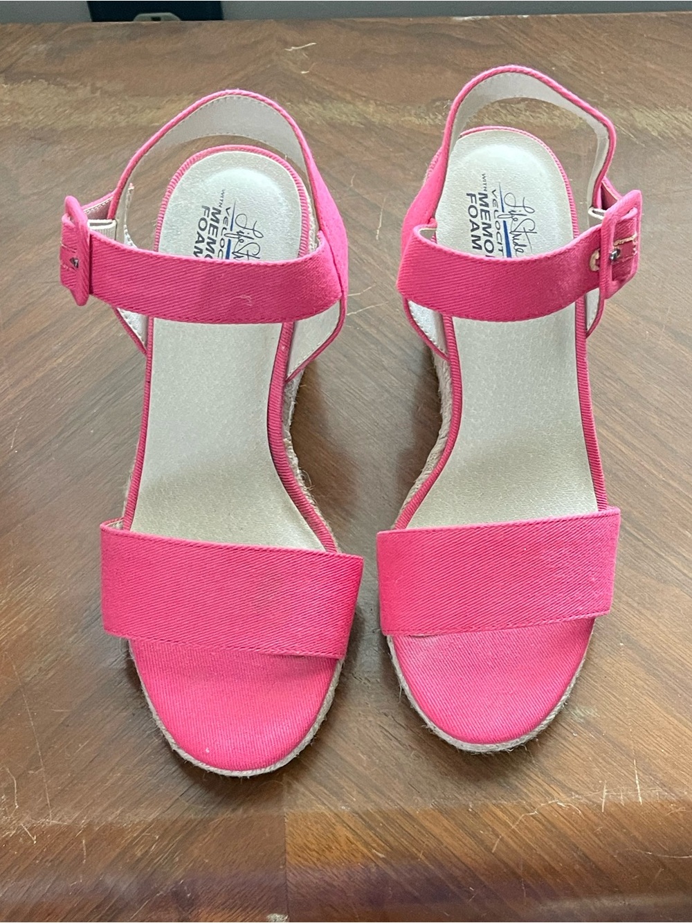Life Stride Pink Slingback Espadrille Sandals